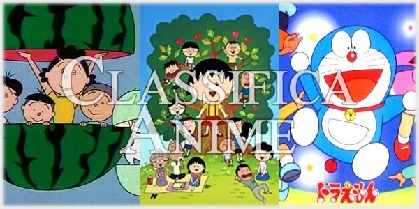 Classfica anime più visti in Giappone, Sazae-san, Maruko-chan, Doraemon